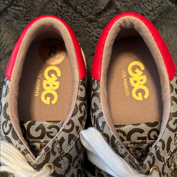 GBG Los Angeles Monogram Sneakers with Red and White Accents size 8 - Picture 2 of 7